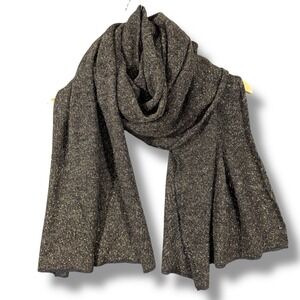 Club Monaco Women's Sparkle Knit Scarf Dark Gray Gold